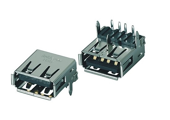 Female USB 2.0 Connector Af 90 Degree Reverse DIP Type