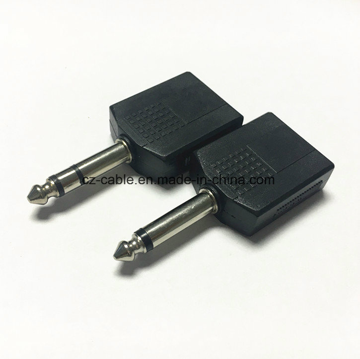 6.35mm Microphone Plug to Double 6.35mm Jacks