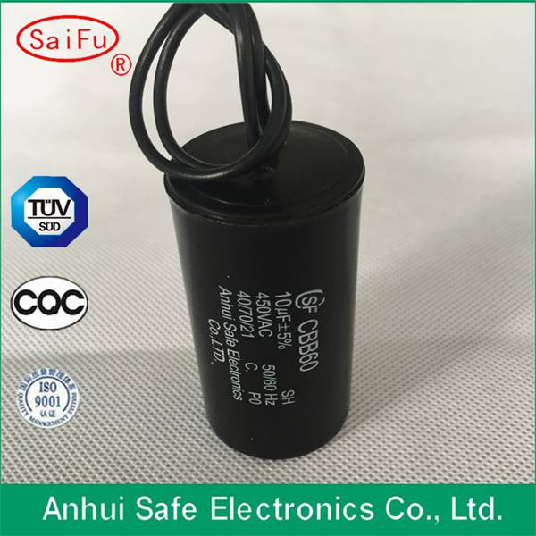 Cbb60 2 Black Wires Good Self-Healing Water Pump Capacitor
