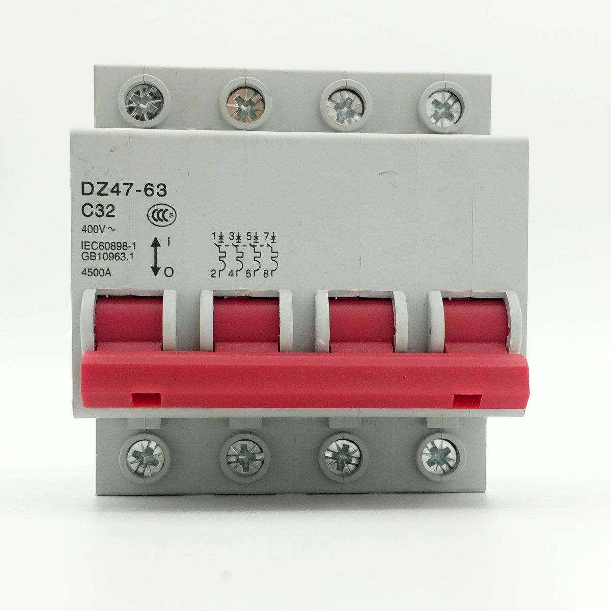 Dz47 Mini Ciciuit Breaker 4p MCB Fireproof