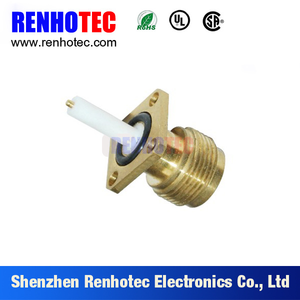 N Female Gold-Plated Crimp Panel Connector