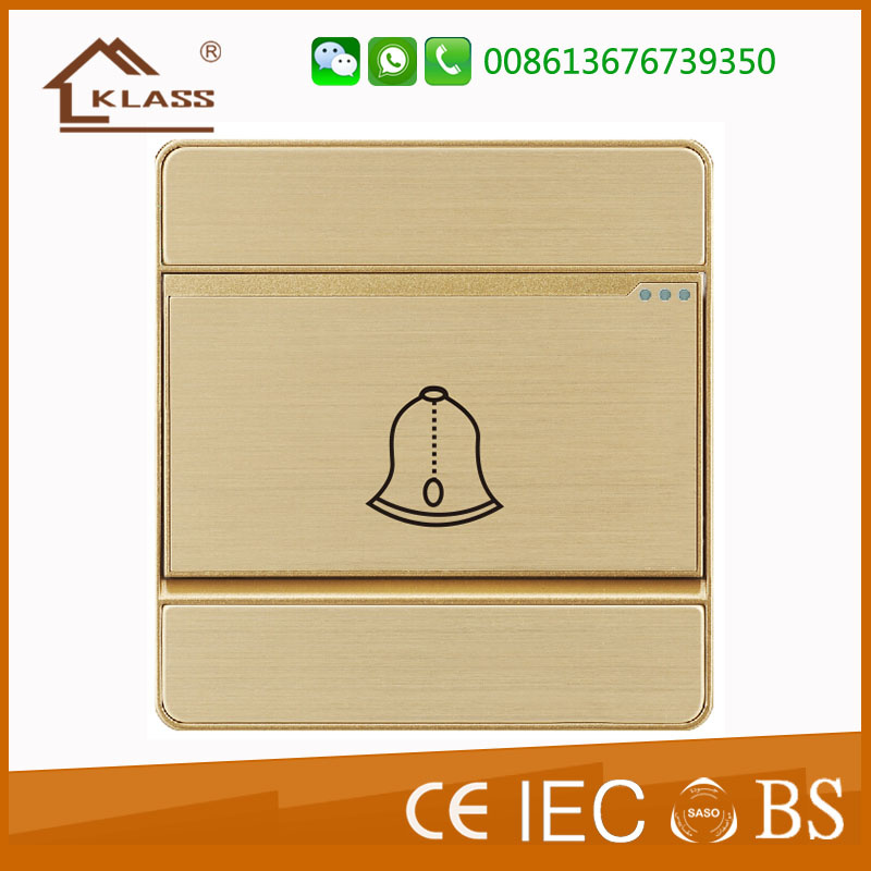 British Standard Golden Patterned Door Bell Wall Switch