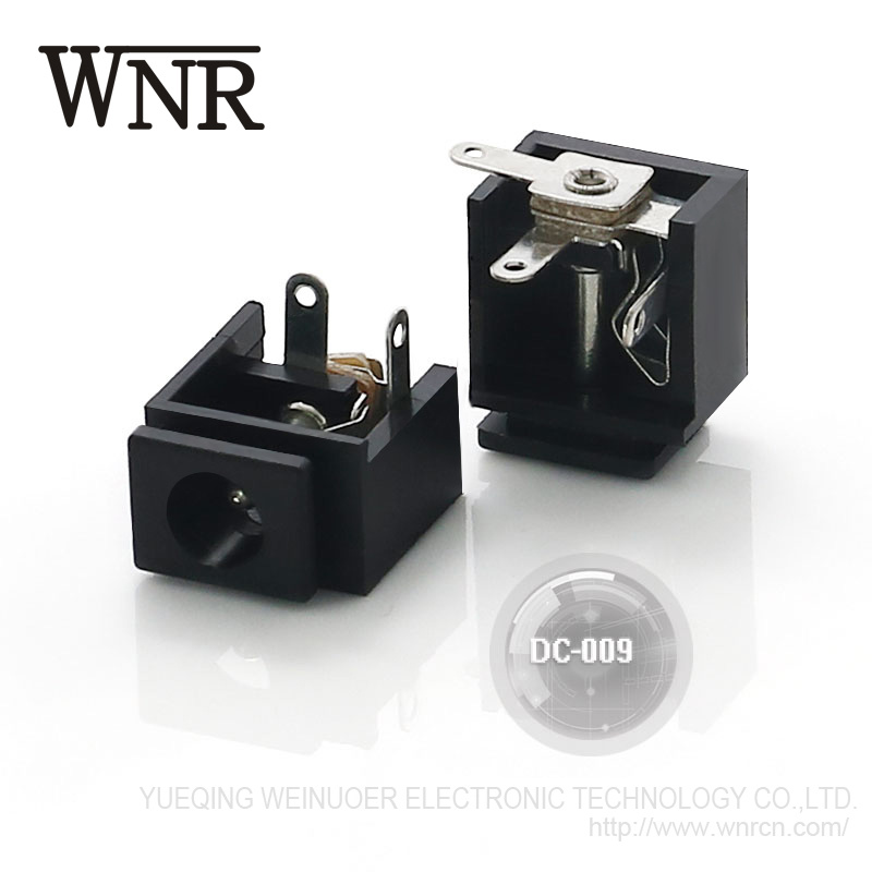 Wnre Right Angle Female DC Power Jack 3 Pin DC-009 DC Jack