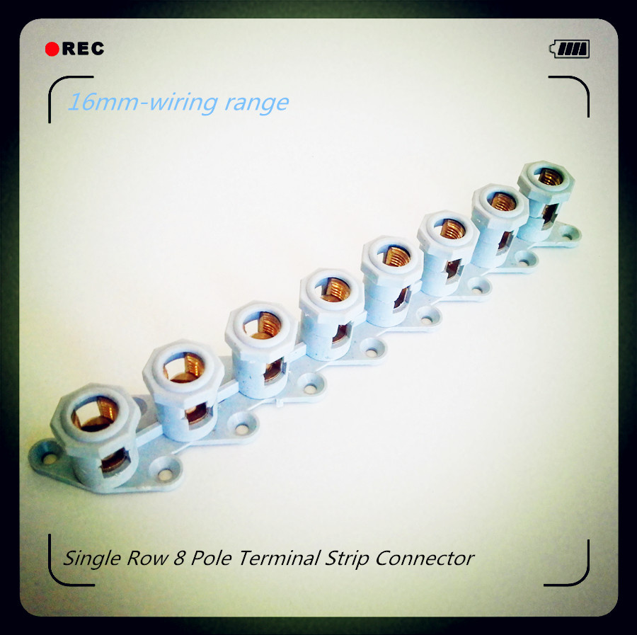 16mm, 8 Pole Single Row Terminal Strip Connector