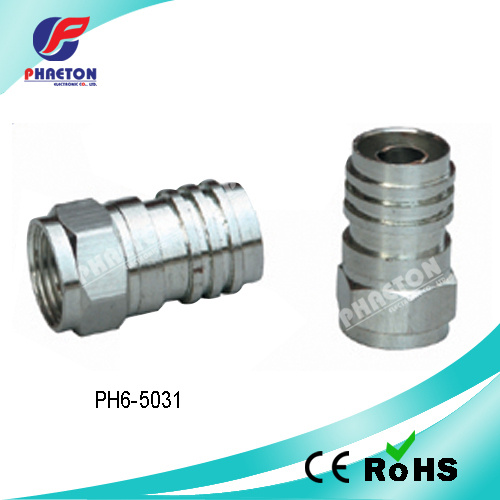 RG6 Crimp RF Cable Connector for Coaxial Cable