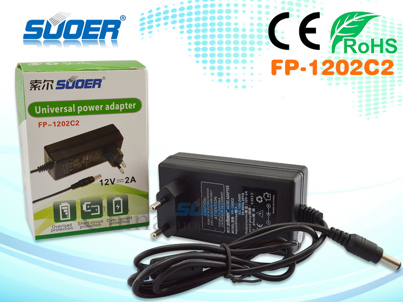Suoer Universal 12V 2A Good Quality Power Adapter (FP-1202C2)