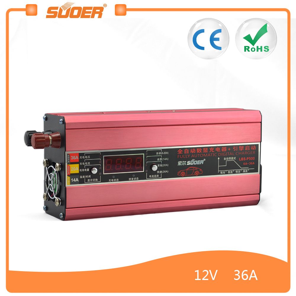 Suoer Portable 36A 12V Smart Fast Car Battery Charger with Engine Start Function (DC-1236A)