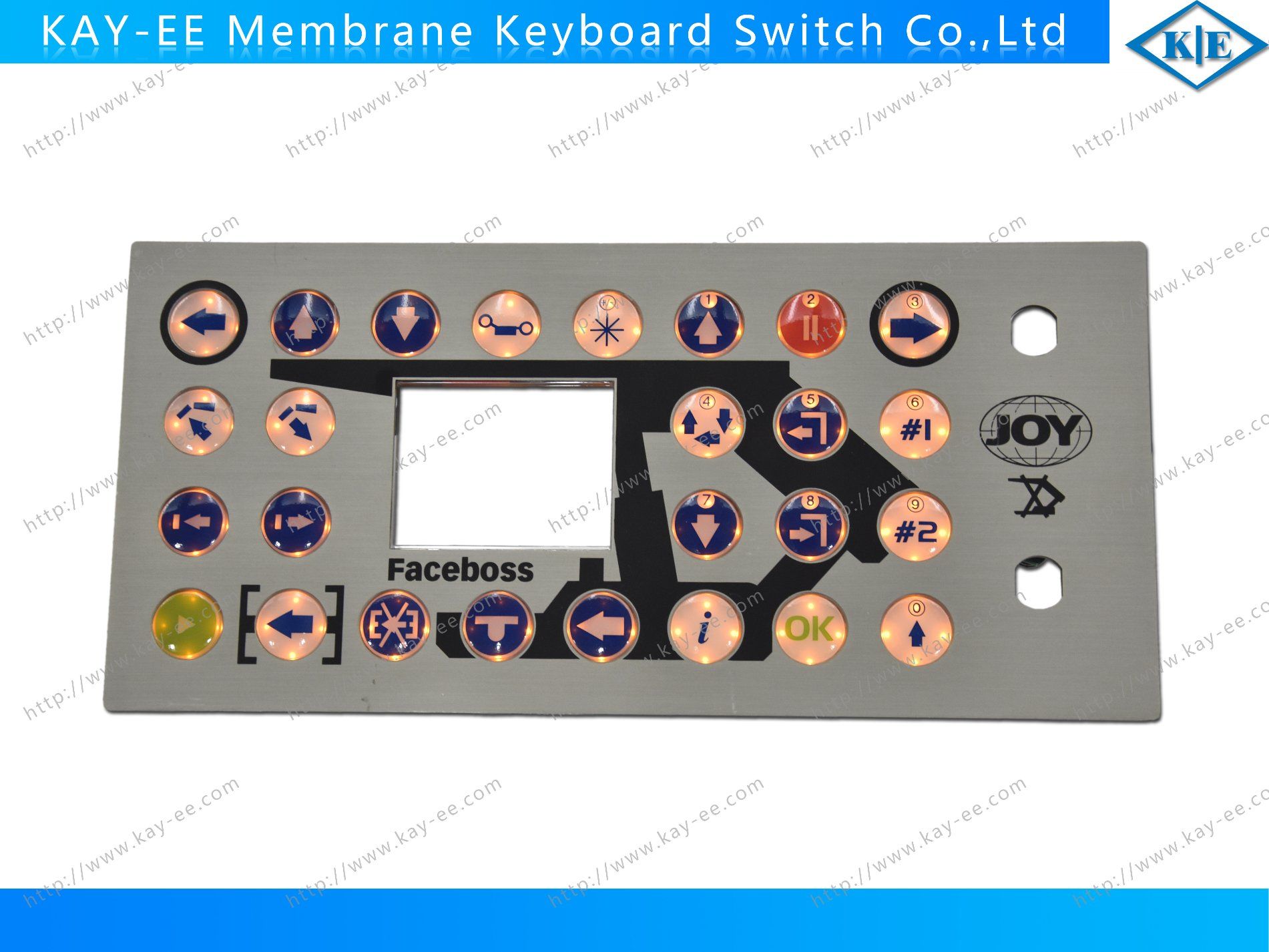 Silicone Rubber Keys Membrane Switch with Aluminum Panel