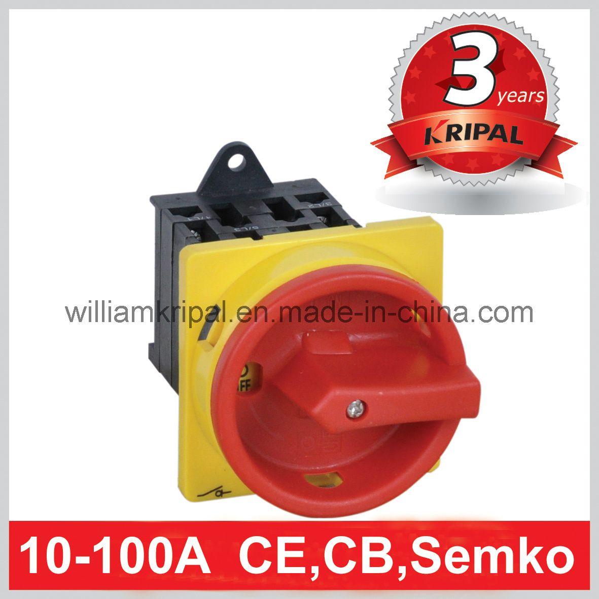 16A 4p DIN Rear Mounted Emergency off Switch