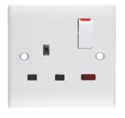 13A Switched Wall Socket, UK Wall Socket, Bs Wall Socket