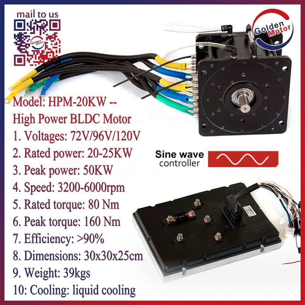 72V 20kw BLDC Electric Car Motor