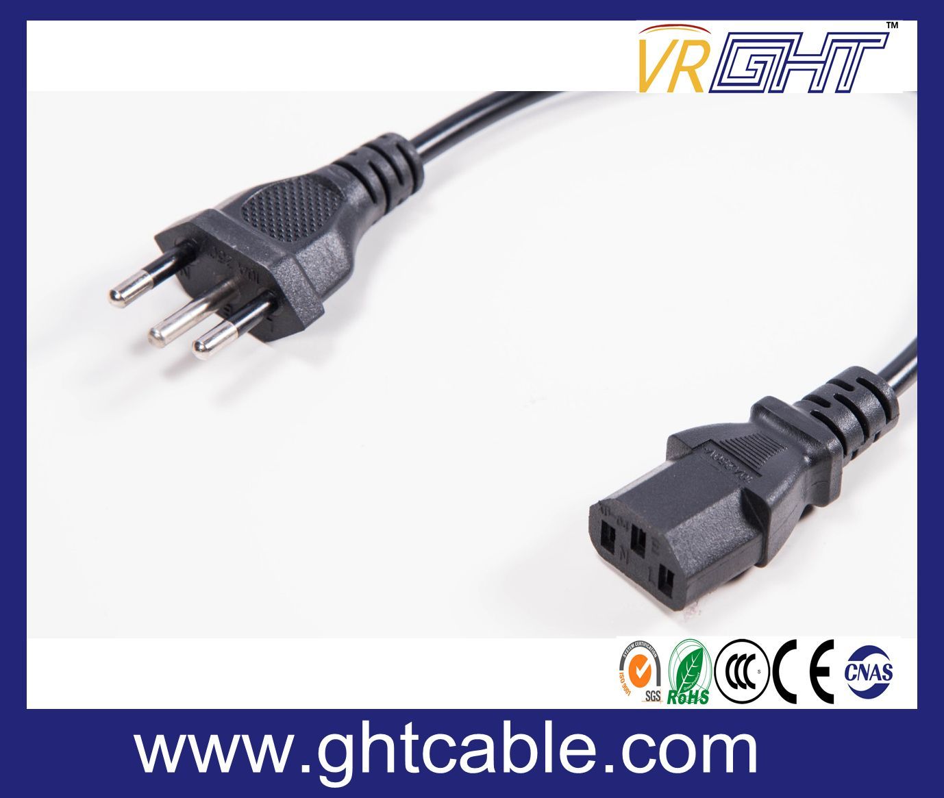 Brazil Power Cord & Power Plug for PC Using (NBR14136)