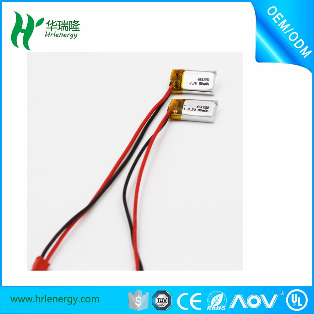 Lithium-Ion Battery 451220 80mAh with 2p Connecter