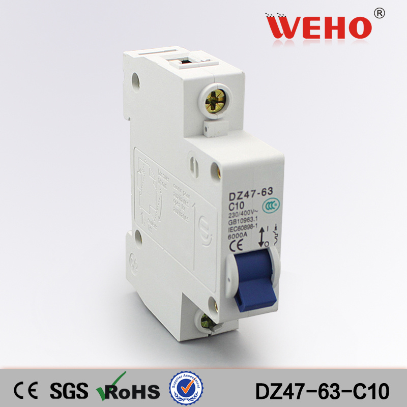 Quality Products Dz47-63-10 1p 10A Mini Circuit Breaker