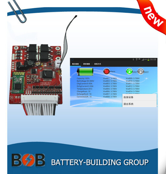 13s 15A PCB/BMS with Bluetooth for Lithium Battery