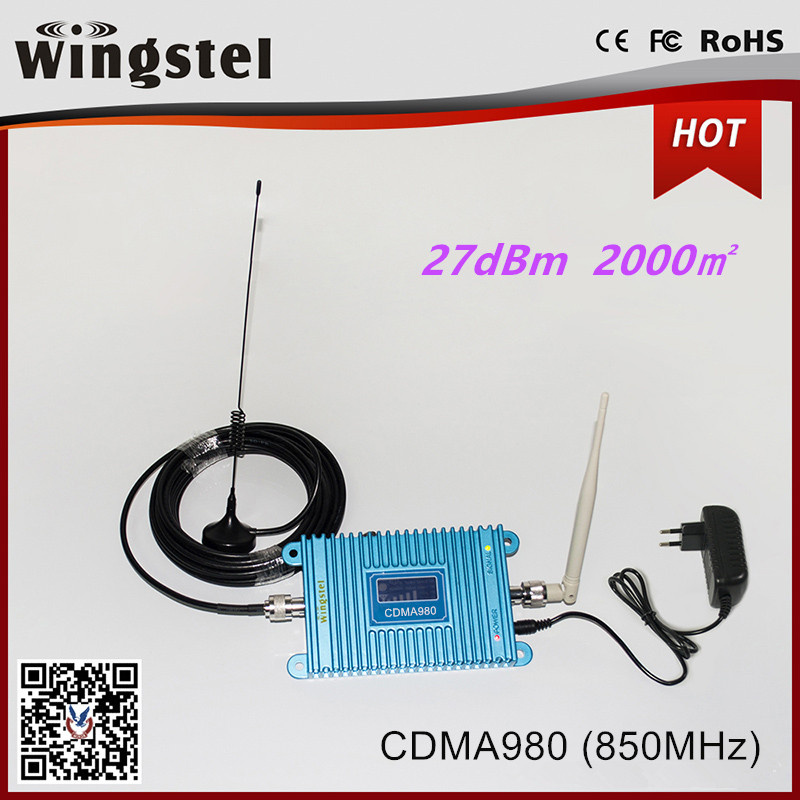 Coverage Area 1000 Square Meters CDMA 2G 850MHz Mini Signal Booster with Antennas for Home