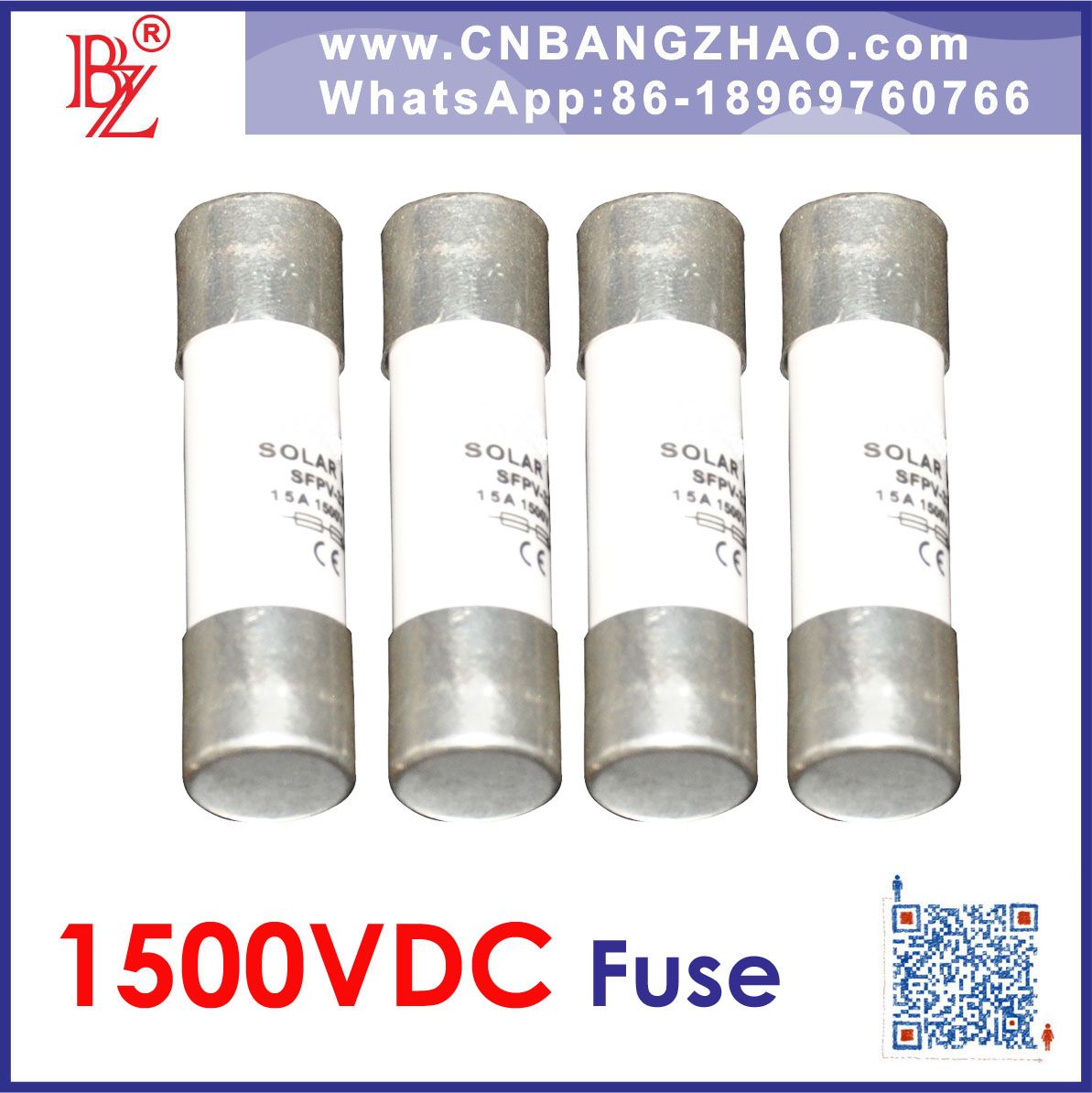 1500VDC PV System High Voltage 1500V 15A Fuse