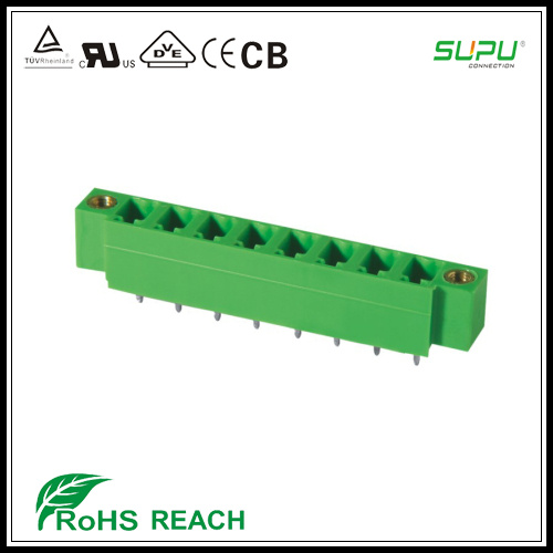 5.08mm Pitch Angled Pin Male Connector with Nut