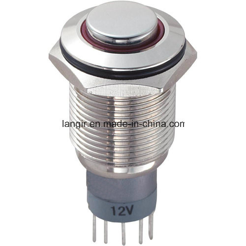 16mm Ring LED Metal Waterproof Push Button Switch