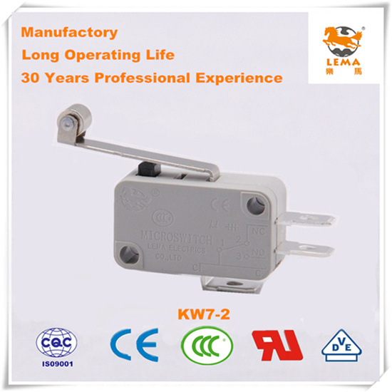 Lema CCC Ce UL VDE Roller Lever Kw7-2 Micro Switch