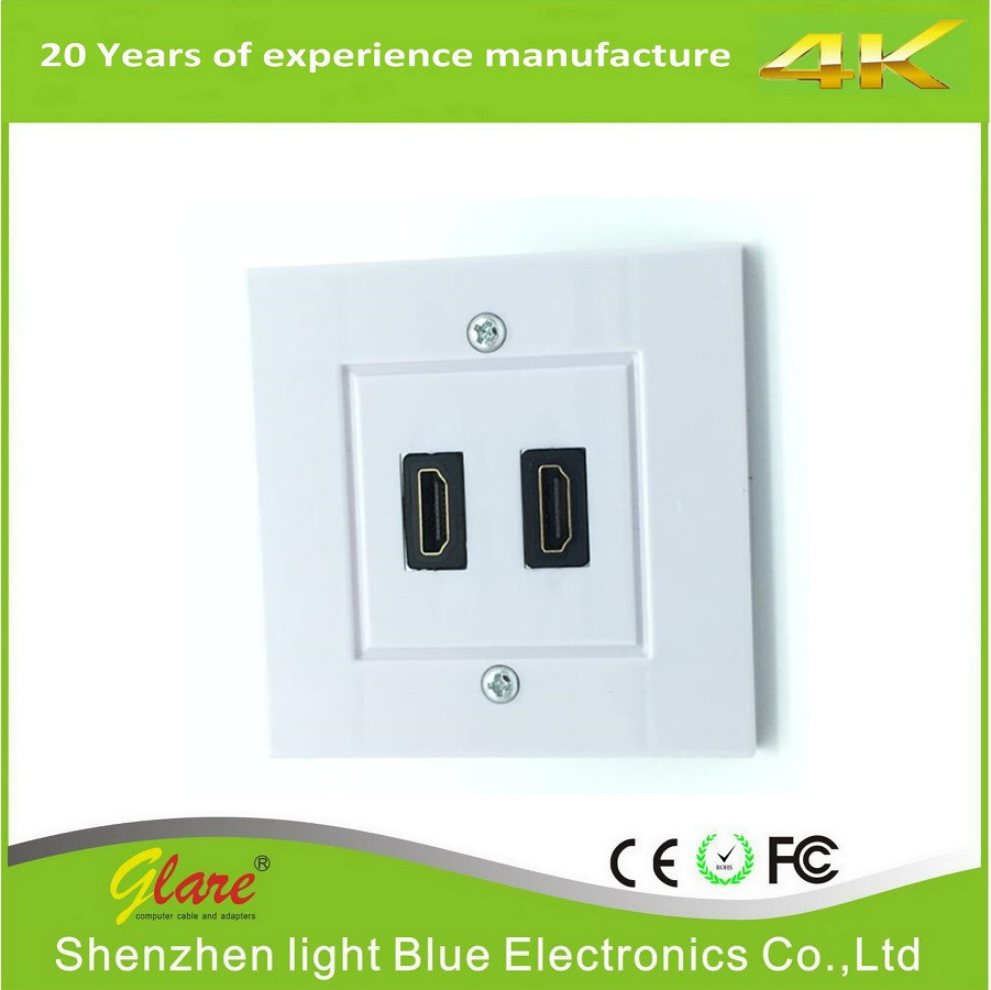 UK Type 2 Port HDMI Connector Wall Plate