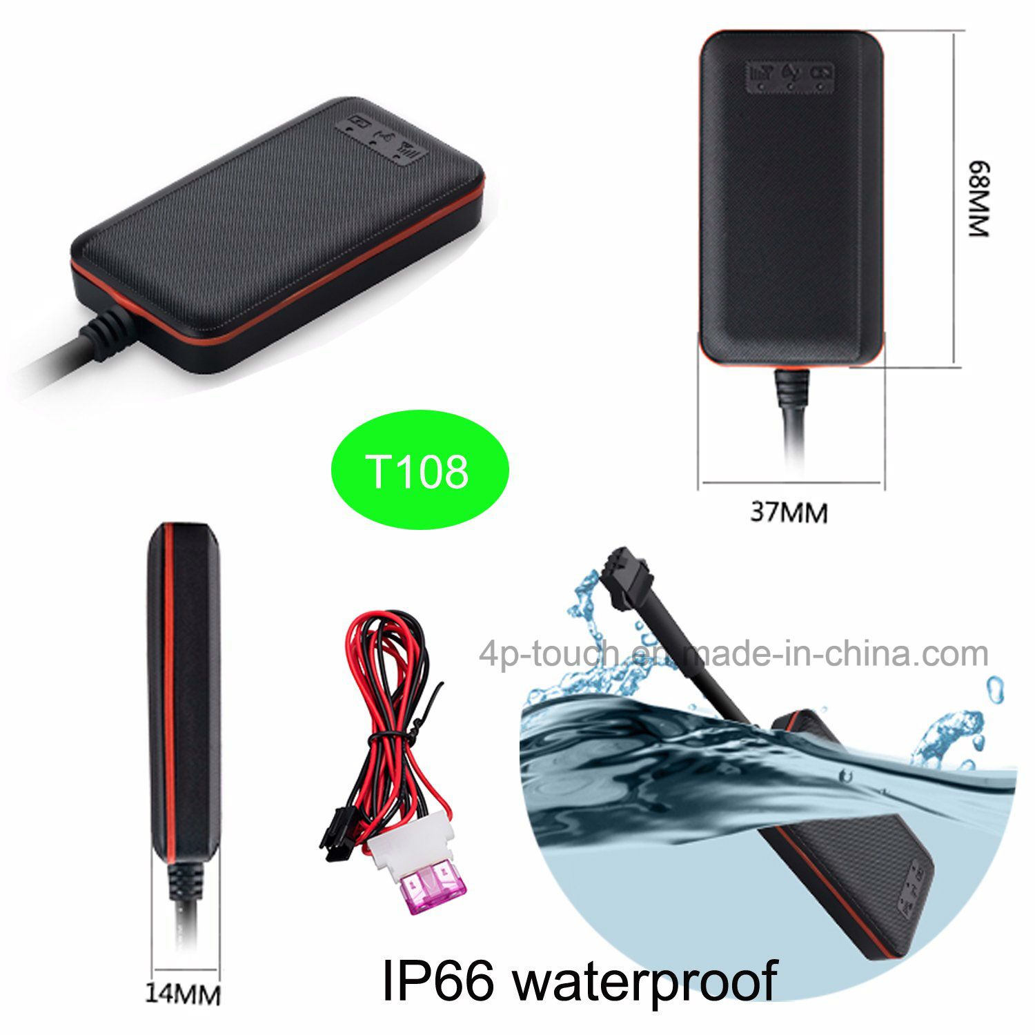Car/Motorcycle GPS Tracker with Waterproof IP66 T108