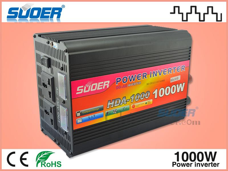 Suoer 1000W 24V to 220V Modified Sine Wave Solar Power Inverter with Charger (HDA-1000D)