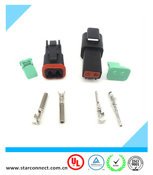 Black Deutsch 2 Pin Dt Series Connector Dt04-2p/2s