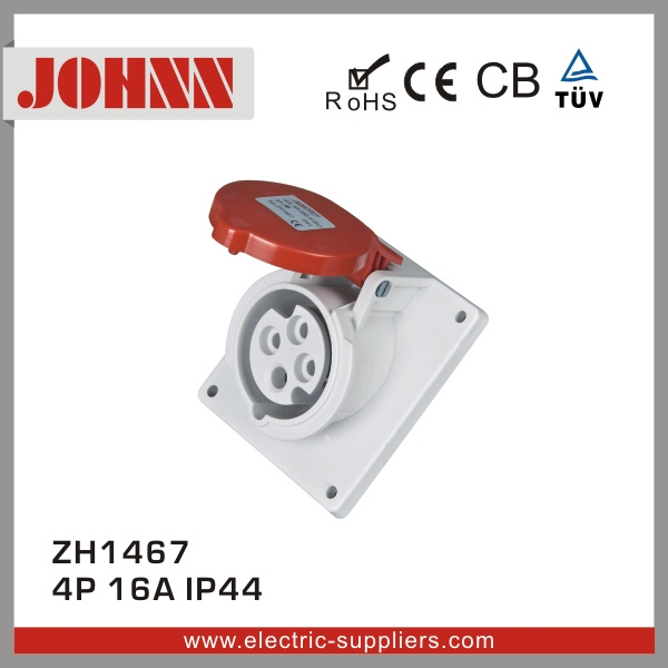IP44 4p 16A Slopping Panel Industrial Socket