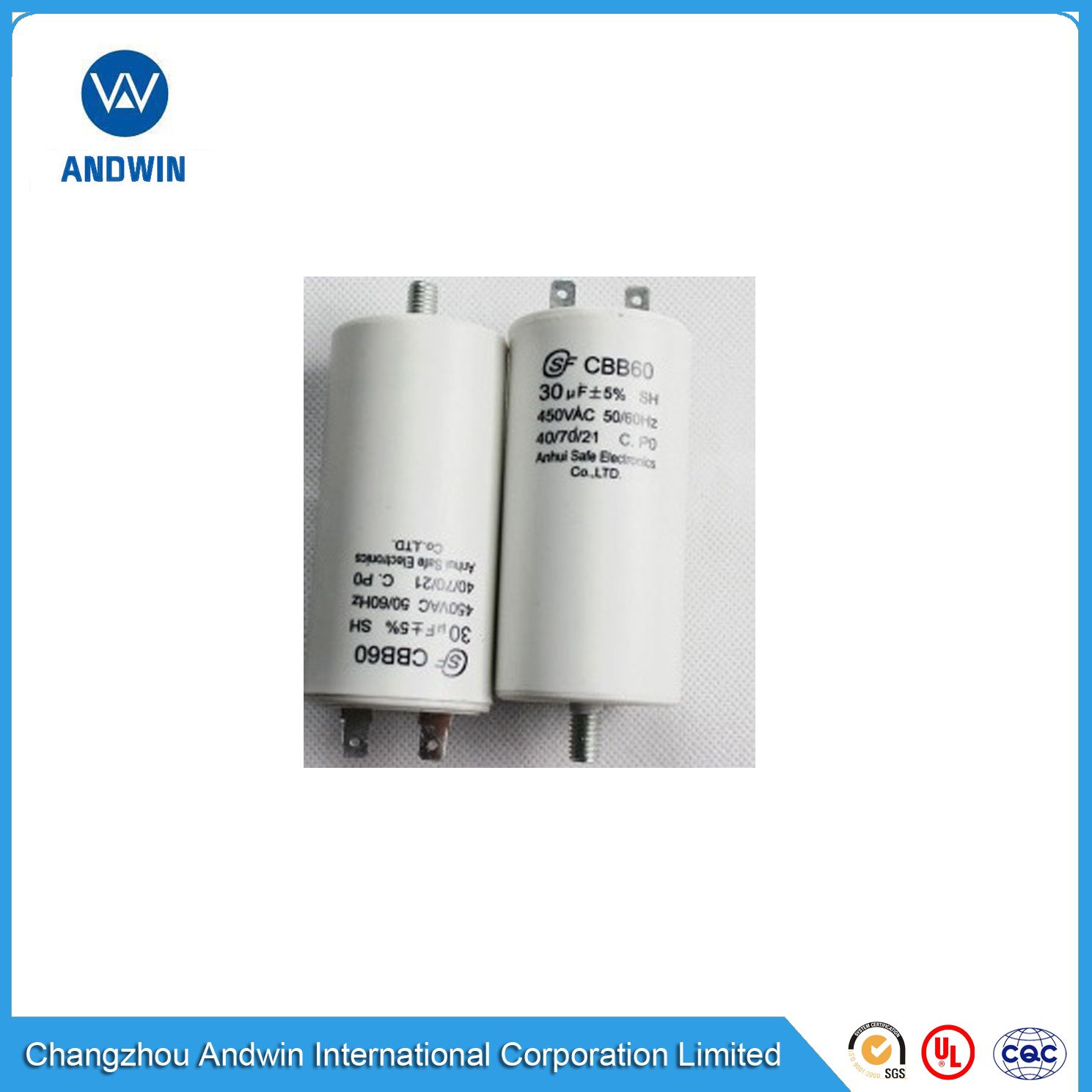 Newest Design Portable Cbb60 Capacitor 8UF