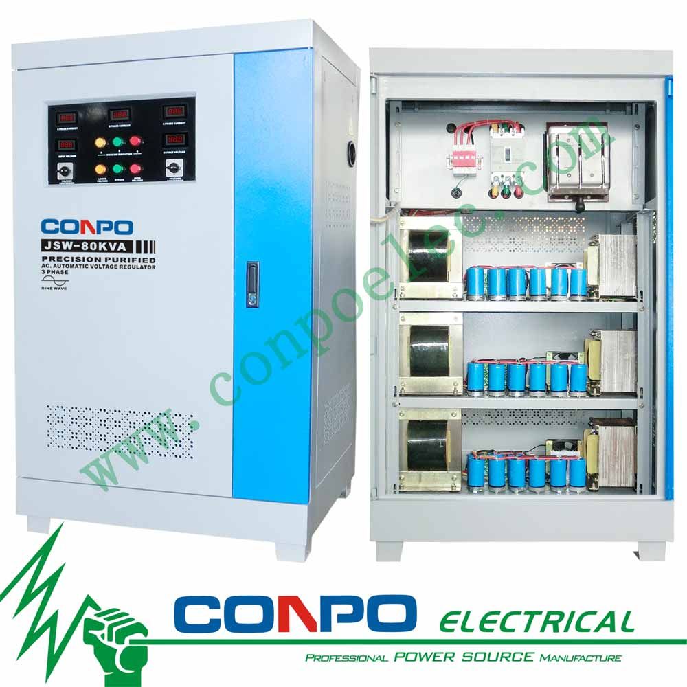 Jsw-80kVA 3phase Ferro-Resonant/Precision Purified/Contactless Voltage Stabilizer/Regulator