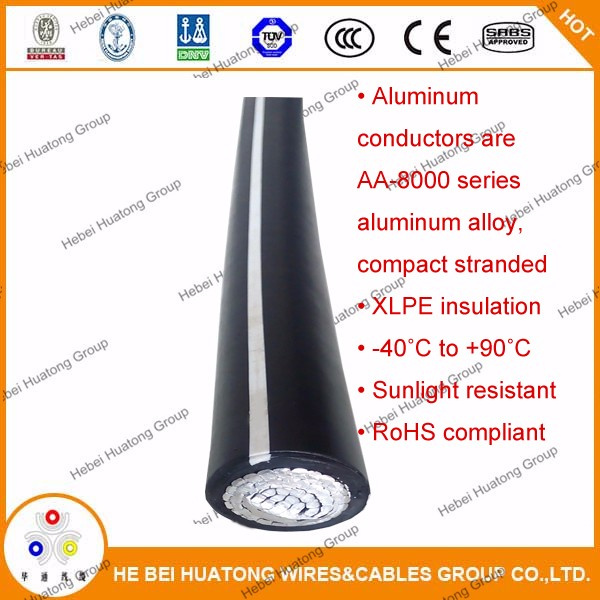2000V 600 Kcmil Sunlight Resistant Solar Cable PV Cable