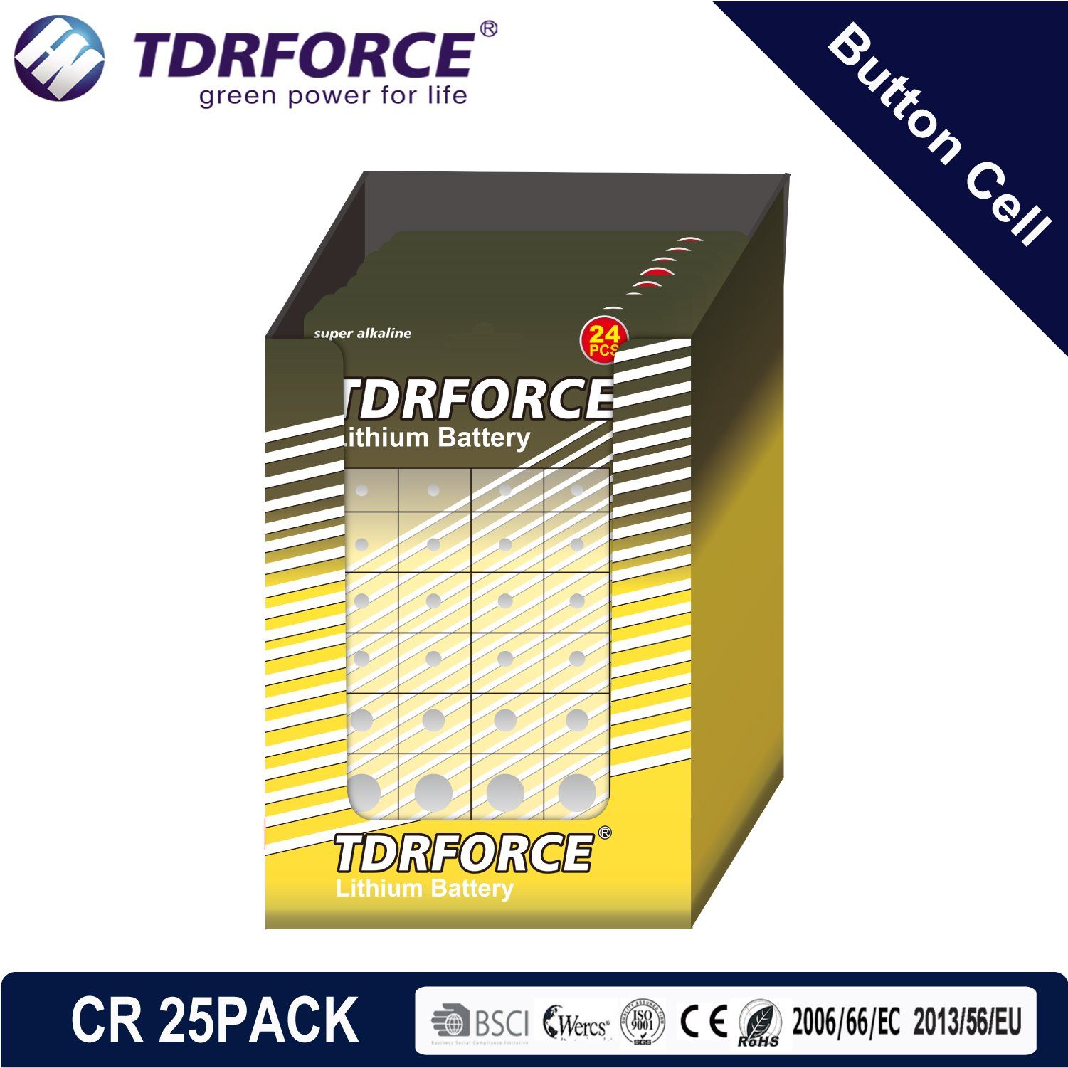 3V Cr Button Cell Lithium Battery with Ce for Toy (CR 24PCS)