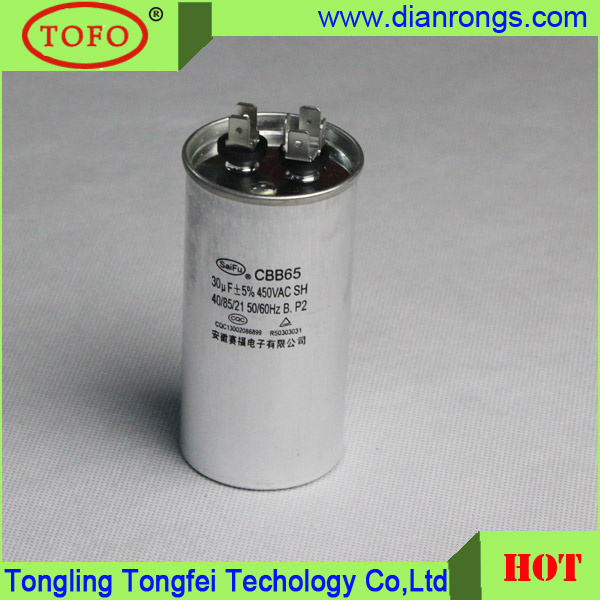 Cbb65 Capacitor 30UF 450V 50/60Hz Capacitor for Air Conditioning