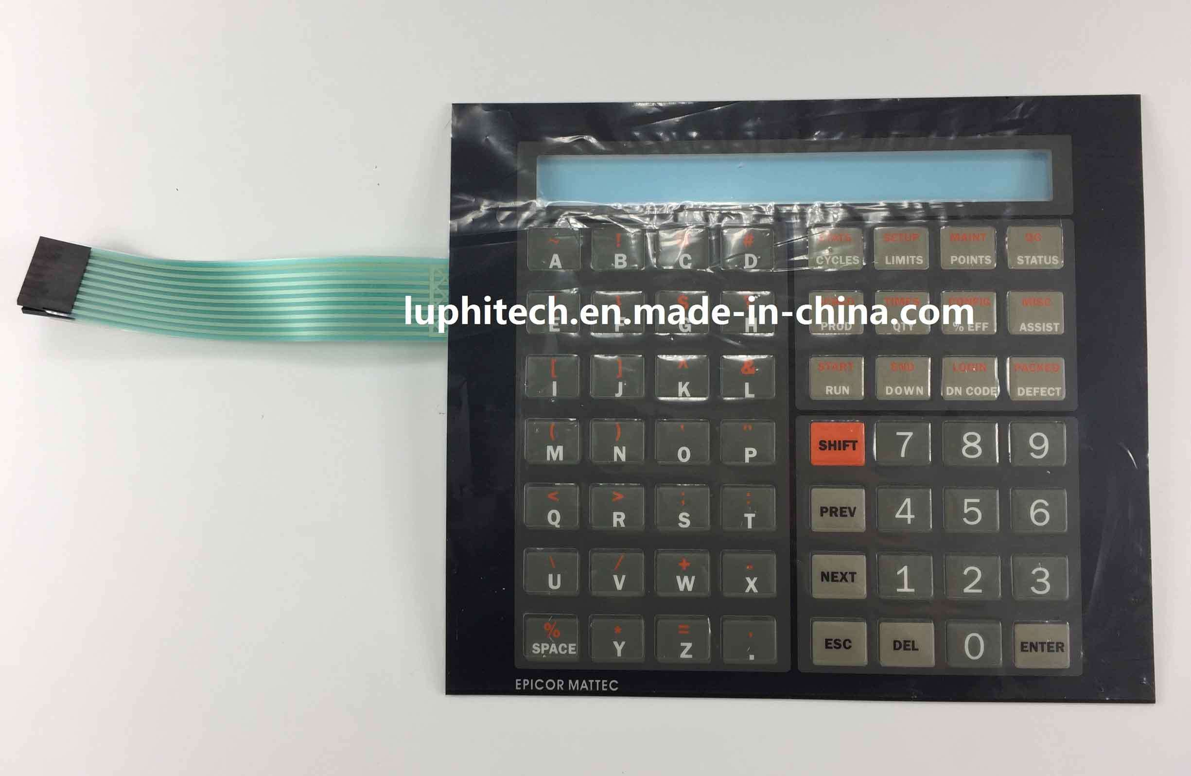 Tranparent Window Matrix Alphanumetric Industrial Meter Font Membrane Switch