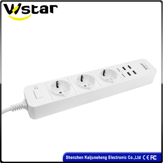3 Outlets, 4 USB Port, EU Plug, Power Socket, C 723-C