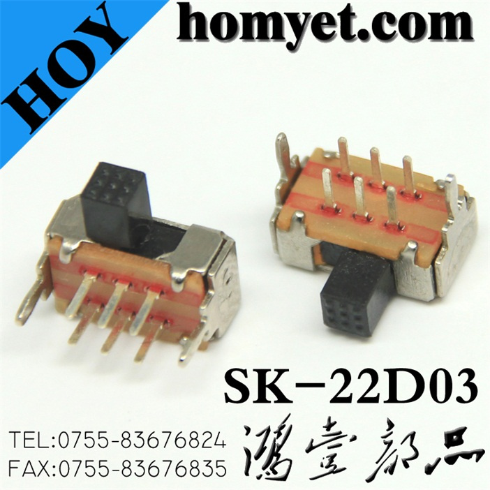 Micro DIP Switch/Slide Switch with Metal Casing (SK-22D03)