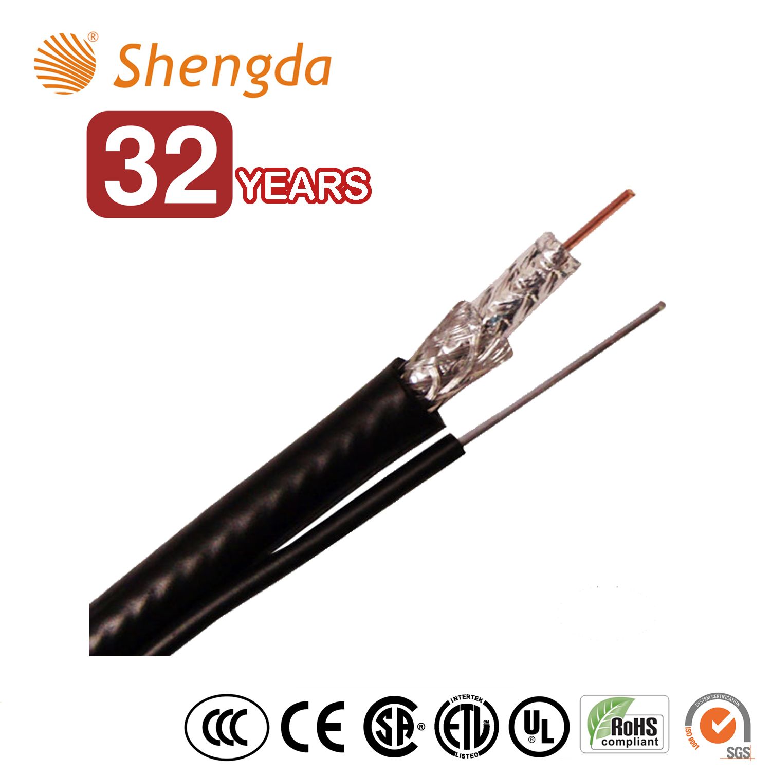 RG6 Coaxial Cable with Messenger 75ohm for Communication