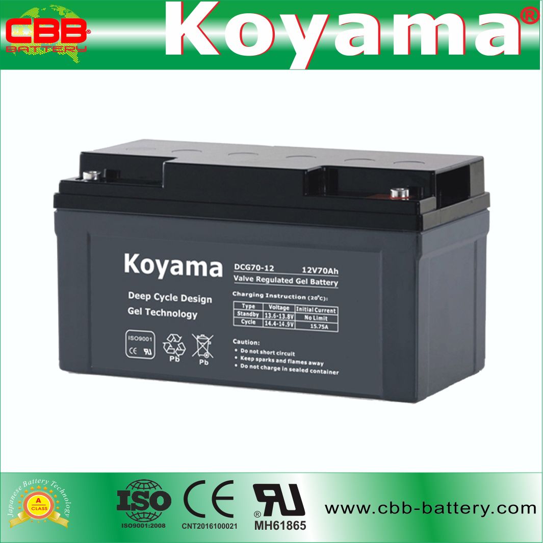 Dcg70-12 12V 70ah Deep Cycle Gel Battery for Street Lightning