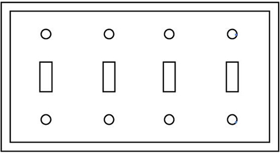 4-Gang Toggle Device Switch Wallplate, UL Listing