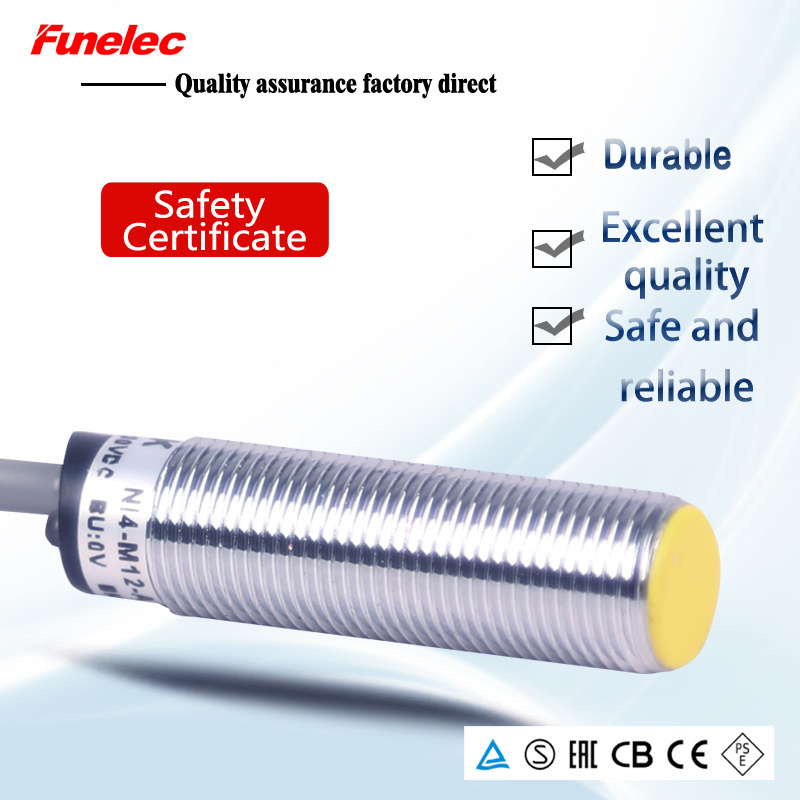 M12 Cable Series DC 3-Wire Proximity Sensor with Cylindrical Housing