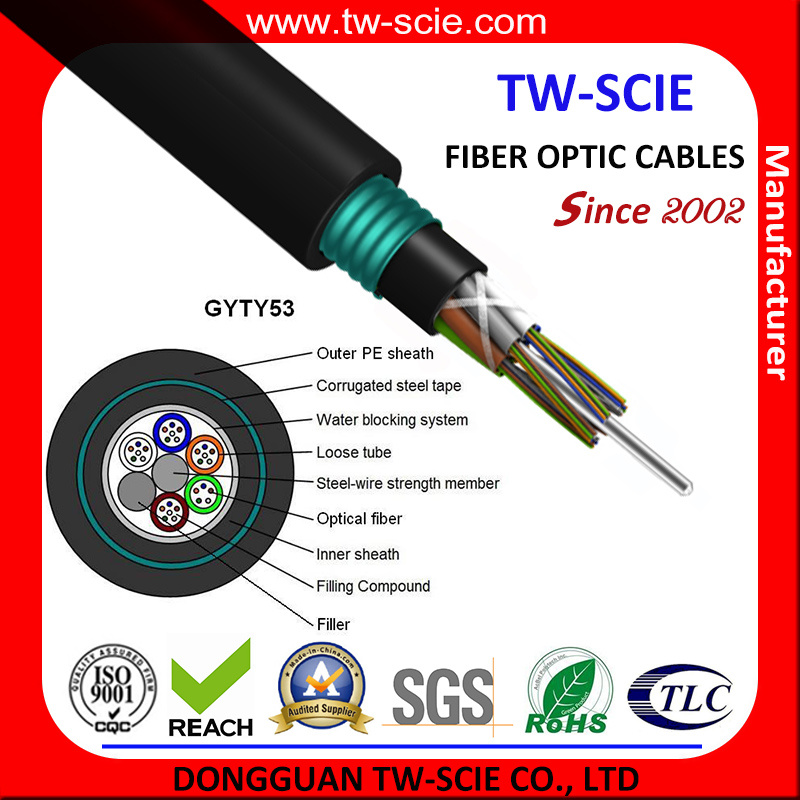 48 Core Self Support Sm Armoured Optic Fiber Cable Gyty53