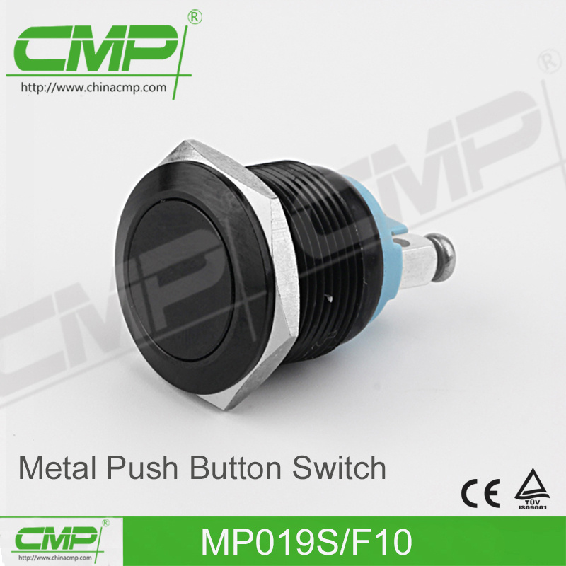 19mm Black Metal Momentary Push Button Switch