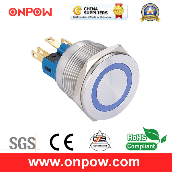 Onpow 22mm Push Button Switch (GQ22PF-11E/B/6V/S, CE, CCC, RoHS)