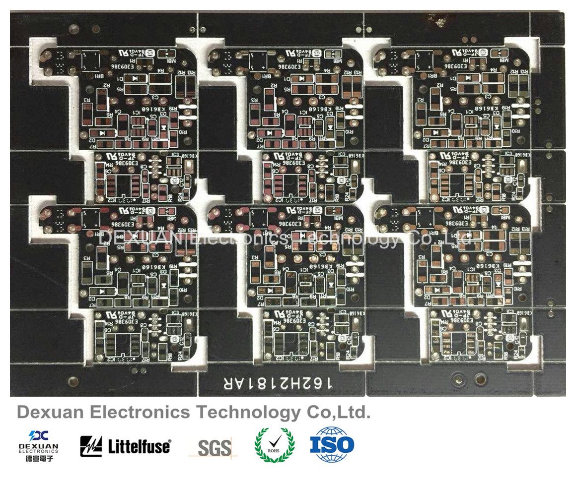 Double-Sided Printed Circuit Board PCB with Black Solder Mask for Electronics, SMT