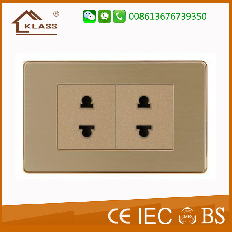 Saudi Arabia Double Gang 2pin Wall Mount Socket Outlets