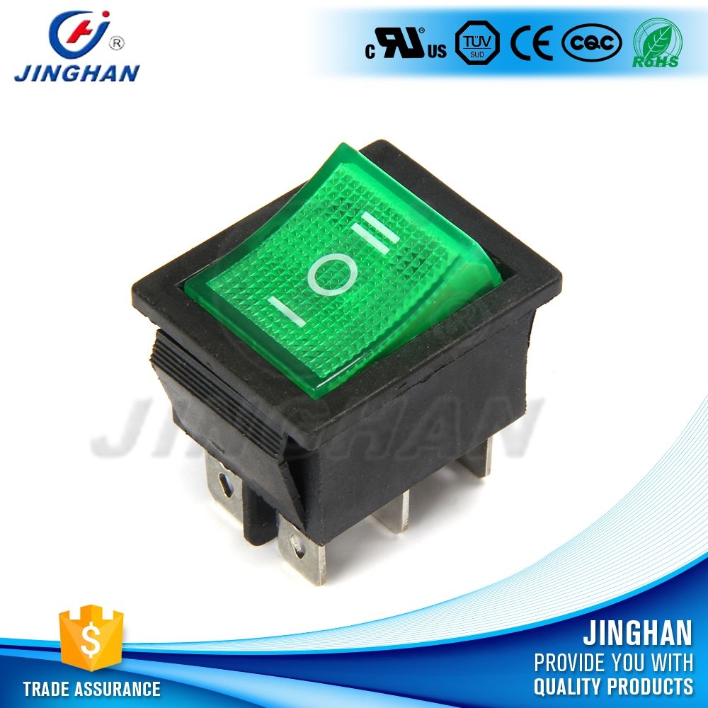 High Quality Kcd4-101/N 6 Pin Colour Self-Locking Push Button Rocker Switch