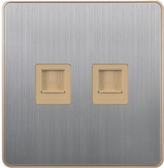 British Standard Stainless Double Internet/Doubletelephone/Telephone+Internet Socket