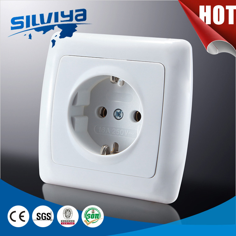 Schuko Grounding 1gang 2 Pin Wall Socket