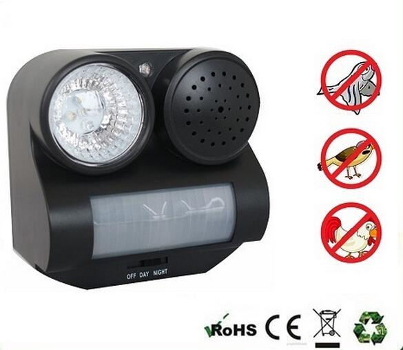 Ultrasonic Sonic Infrared Sound Flashlight Birds Repeller